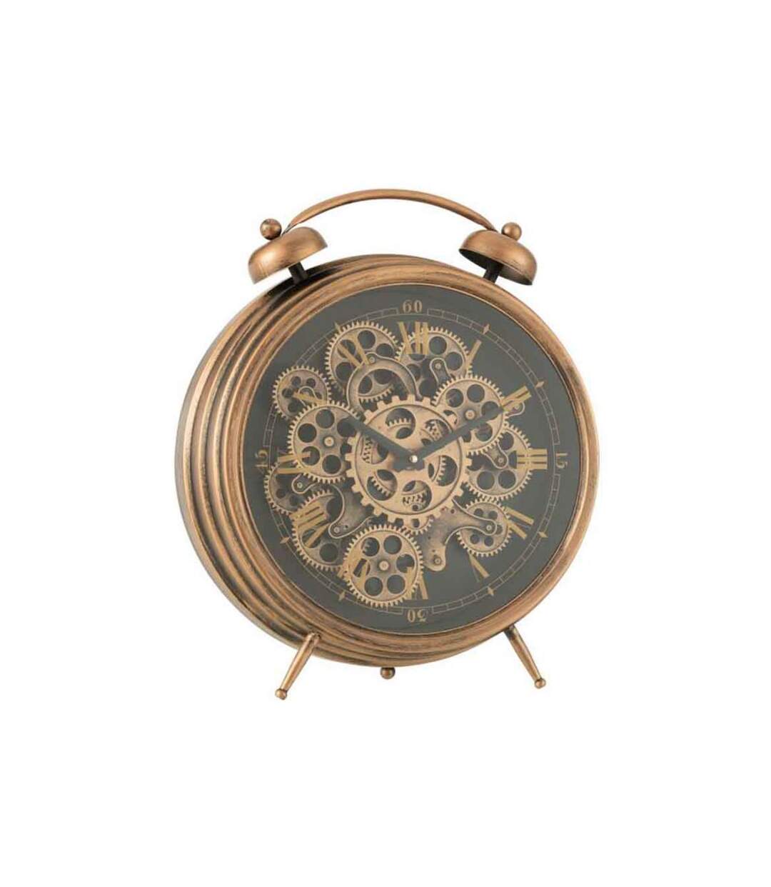 Paris Prix - Réveil à Poser Vintage mécanisme 47cm Cuivre