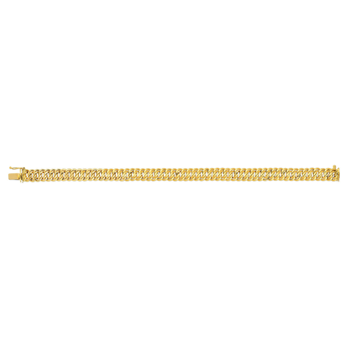 Bracelet or 750 jaune maille américaine 19 cm