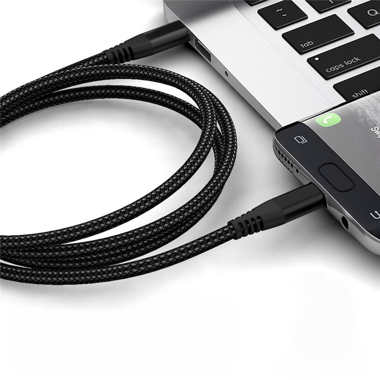 (2m) 60W USB C auf USB C Ladekabel Nylon Datenkabel - Grau
