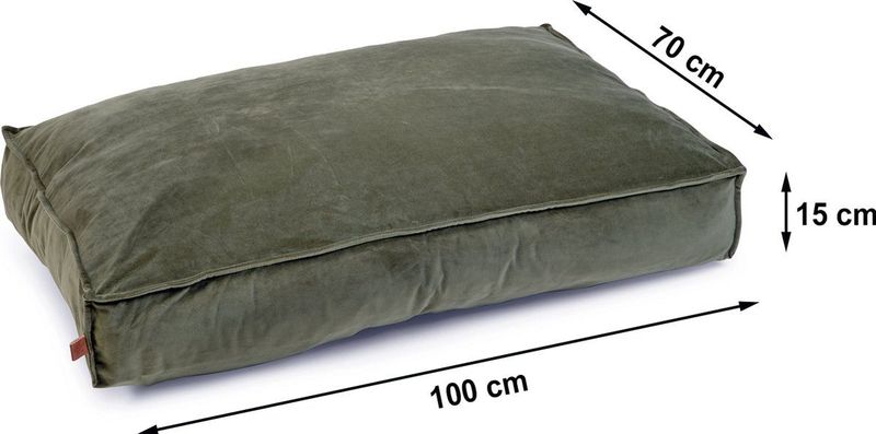 Designed by Lotte - Ligkussen Hond Nalino - Groen - Fluweel - Wasbaar