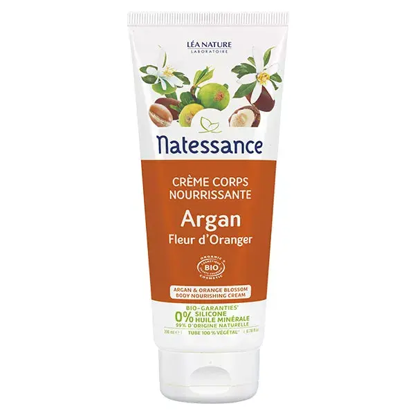 Creme Corporal Nutritivo Natessance com Argan e Flor de Laranjeira Orgânica 200ml