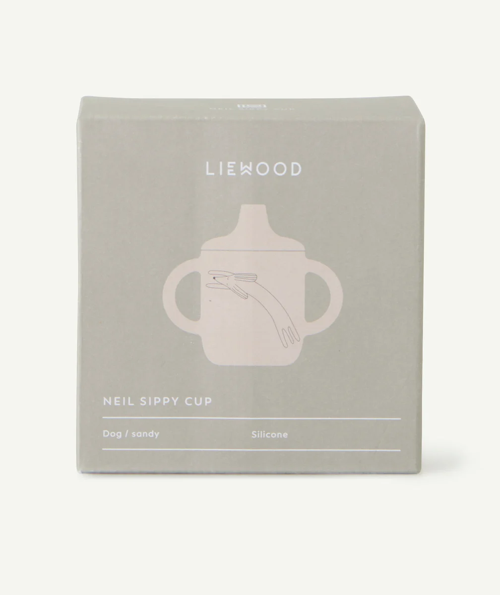 LIEWOODGOBELET À BEC EN SILICONE ÉCRU MOTIF CHIEN