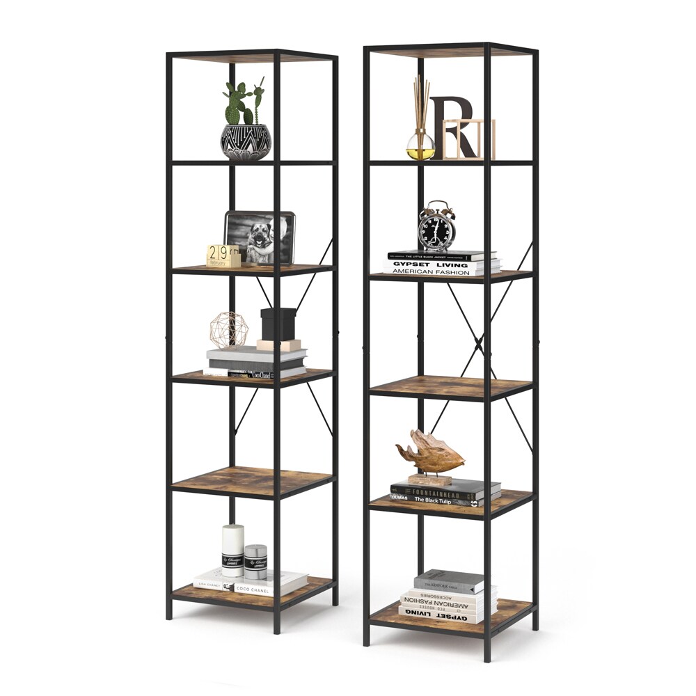 VICCO Loft Standregal Fyrk 2er Set Bücherregal Wandregal Holz Regal 174x40x40 cm