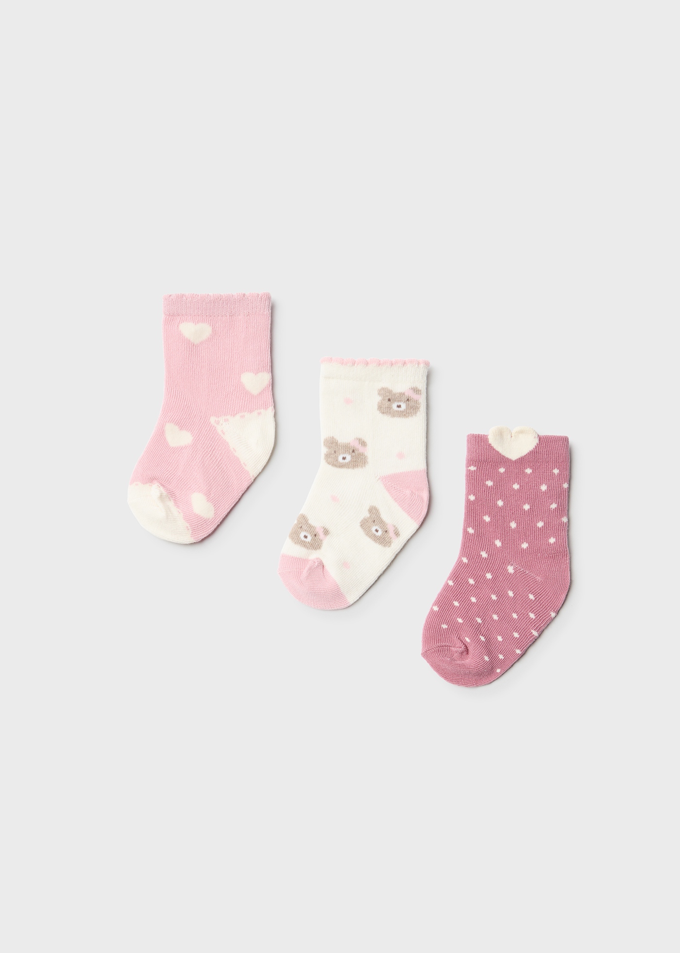 Conjunto de 3 meias de algodão orgânico para bebê