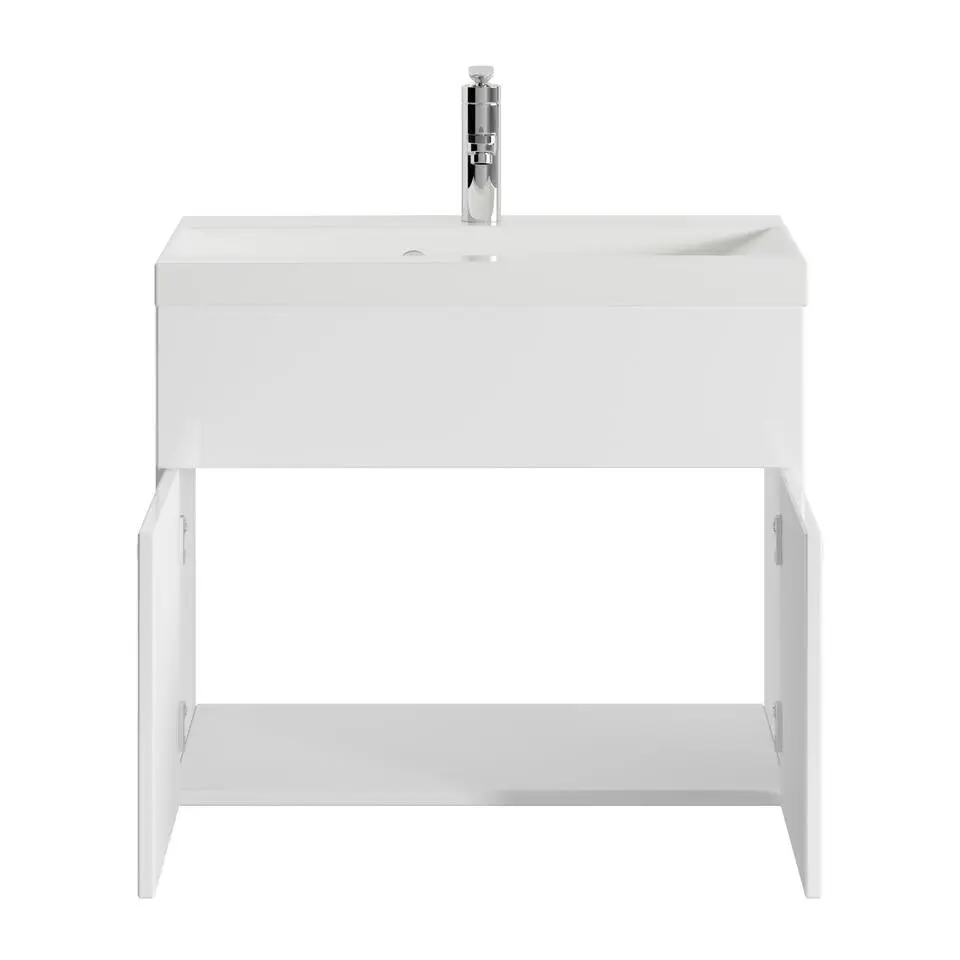 Badplaats Badkamermeubel Montreal 60 x 35 cm – Hoogglans Wit – Wastafel met