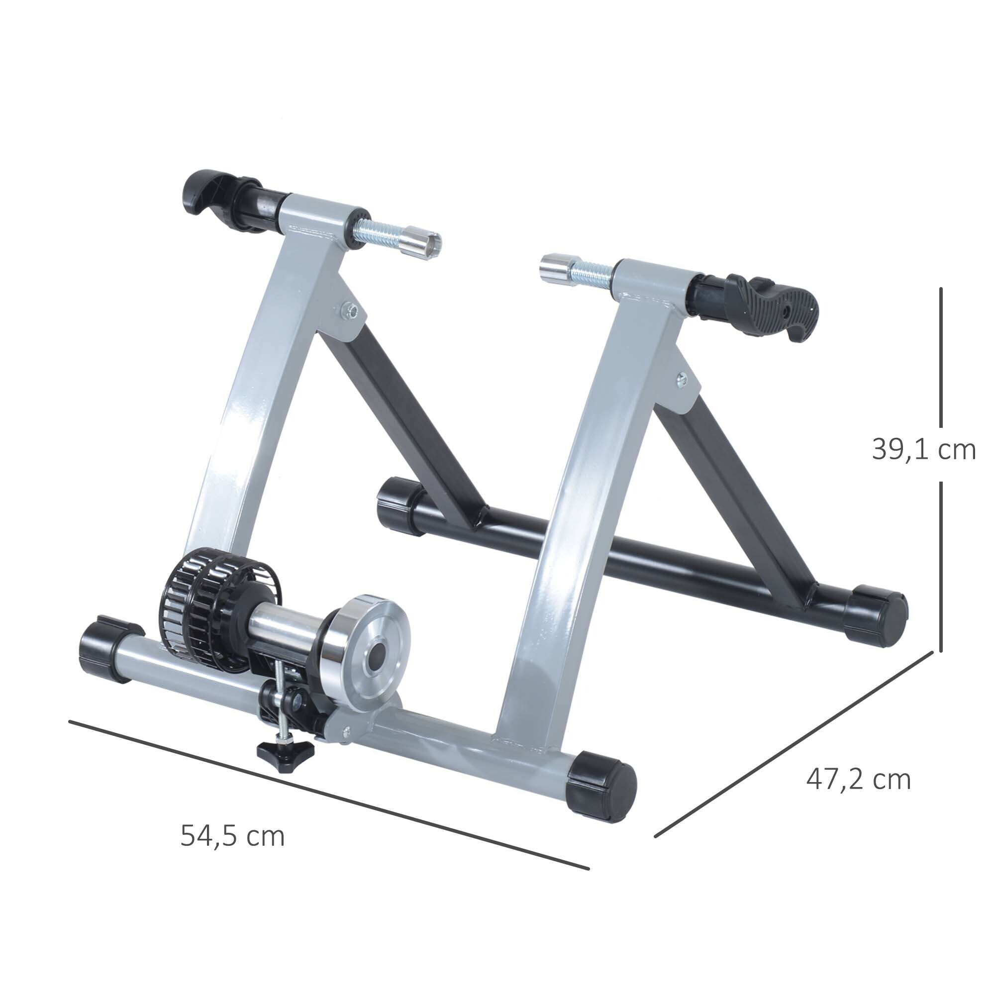 HOMCOM Heimtrainer mit Luftwiderstandsbremse silber, schwarz 39,1 x 54,5 x 47,2 cm (LxBxH)