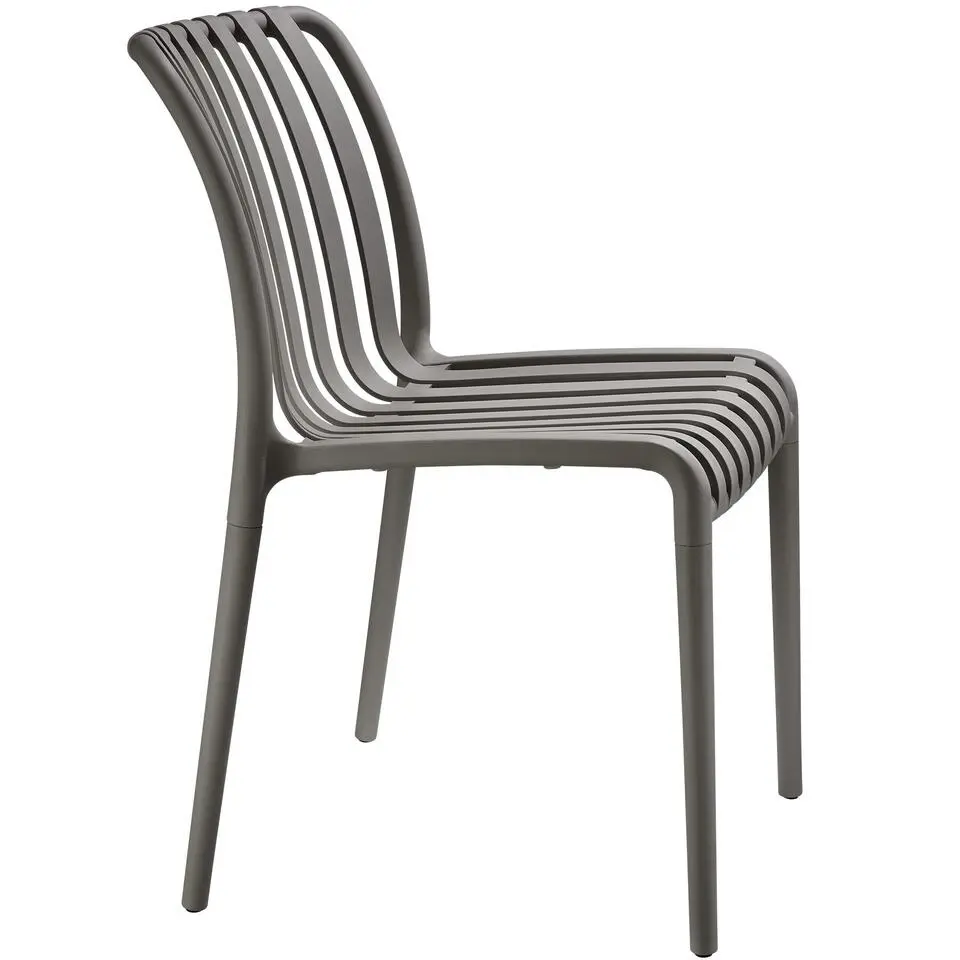 tectake Tuinstoelen Alcudia, weerbestendig, stapelbaar, Antraciet