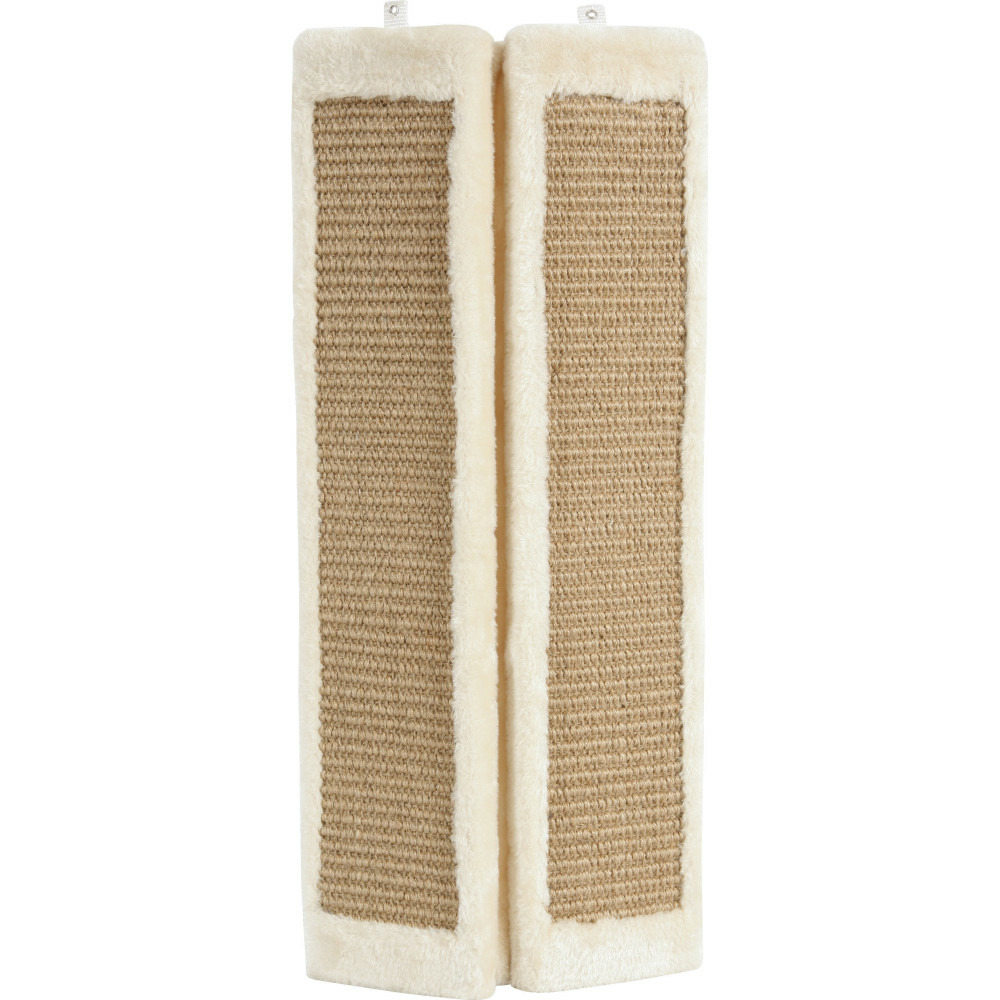 Griffoir d'angle beige 24 x 56 cm, pour chat