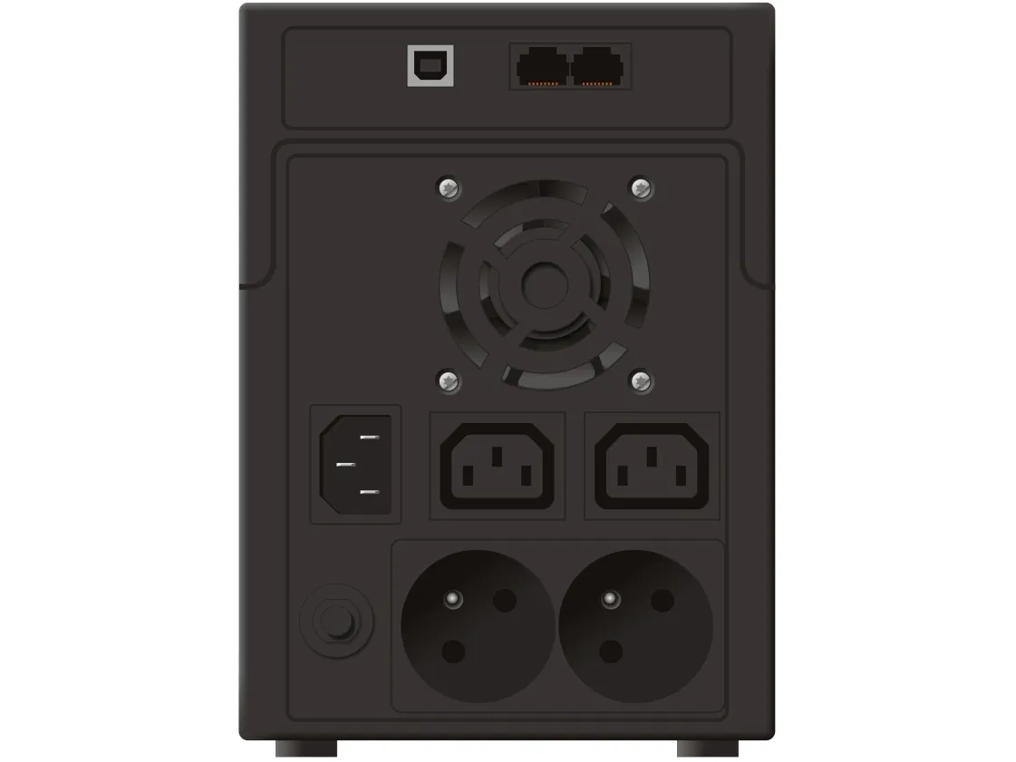 PowerWalker VI 2200 LCD/FR - UPS - AC 230 V - 1200 Watt - 2200 VA - 9 At - USB - output-stikforbindelser: 4 - sort