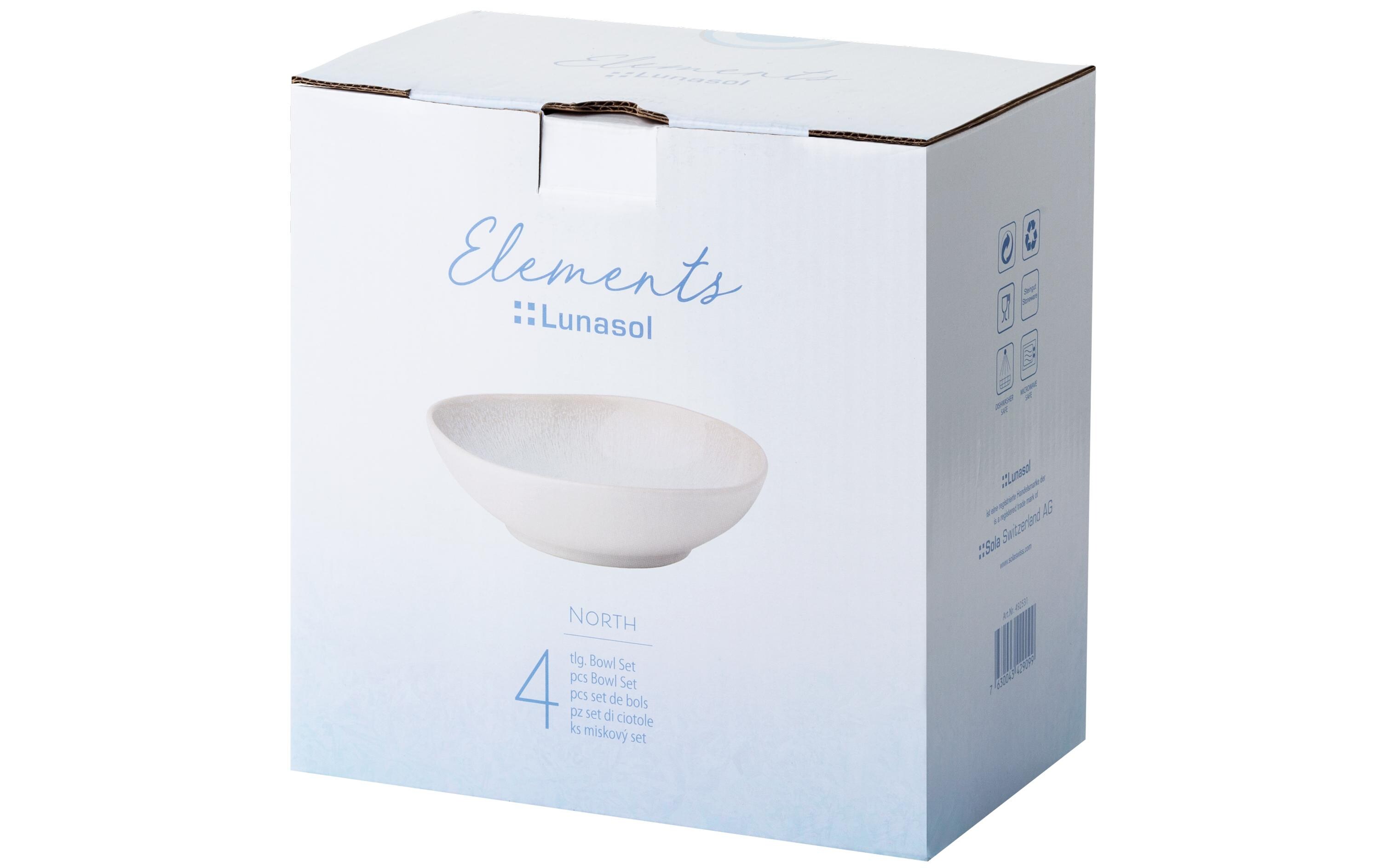 Schale Elements North Organic 4 Stück, HellgrauSchalen Set