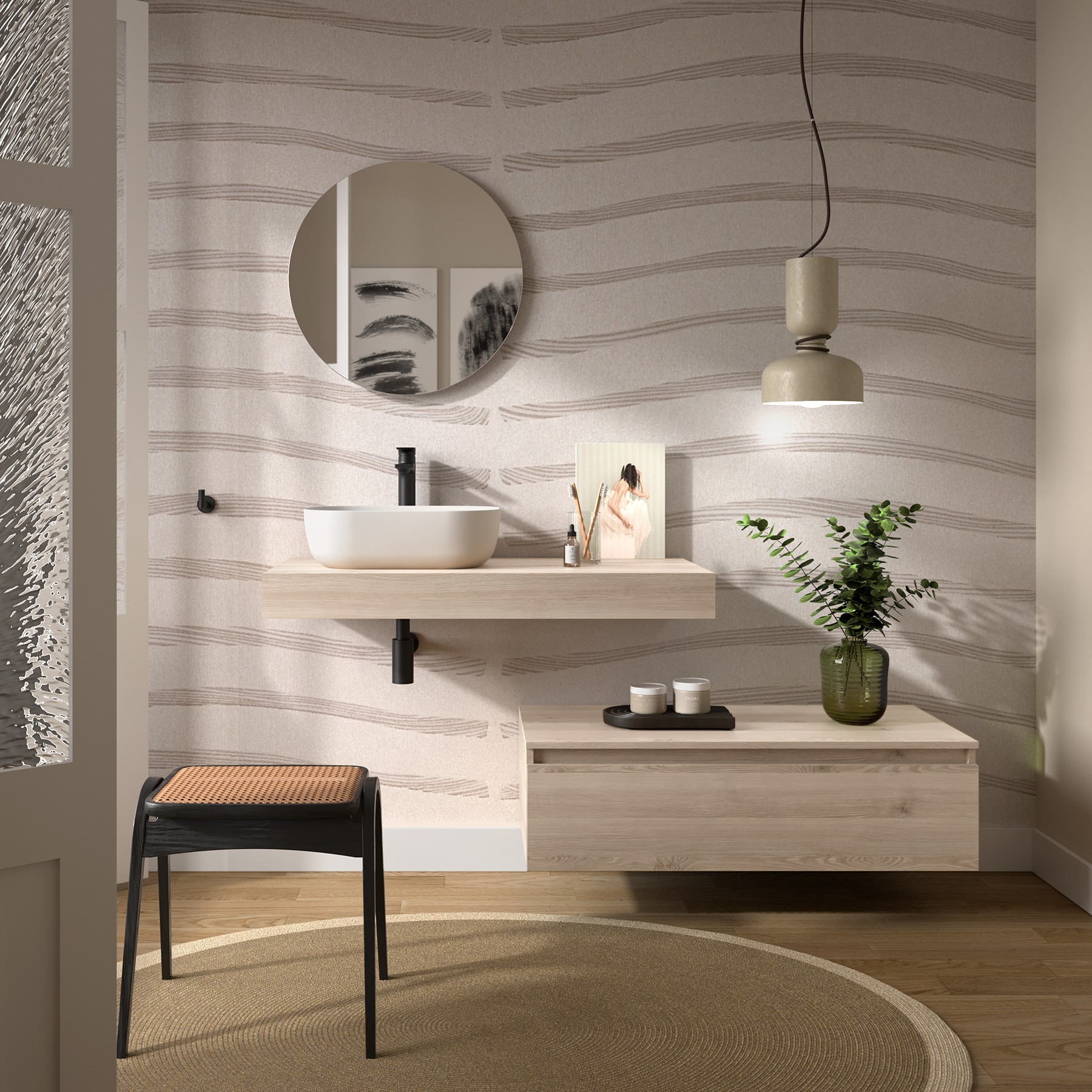 Muebles Hoyo wastafelblad 100cm licht eiken