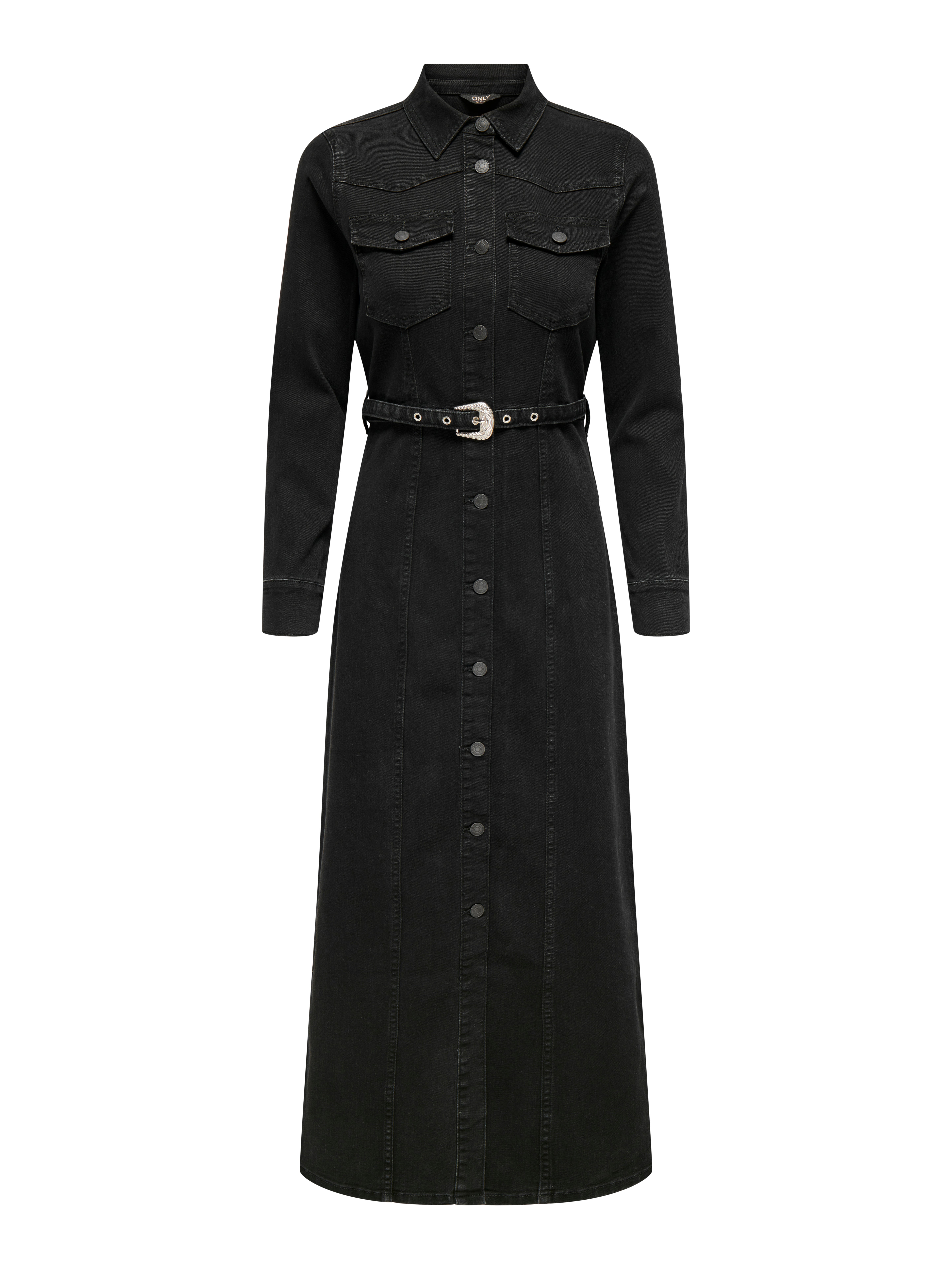 ONLMYTH Langes Kleid Washed Black