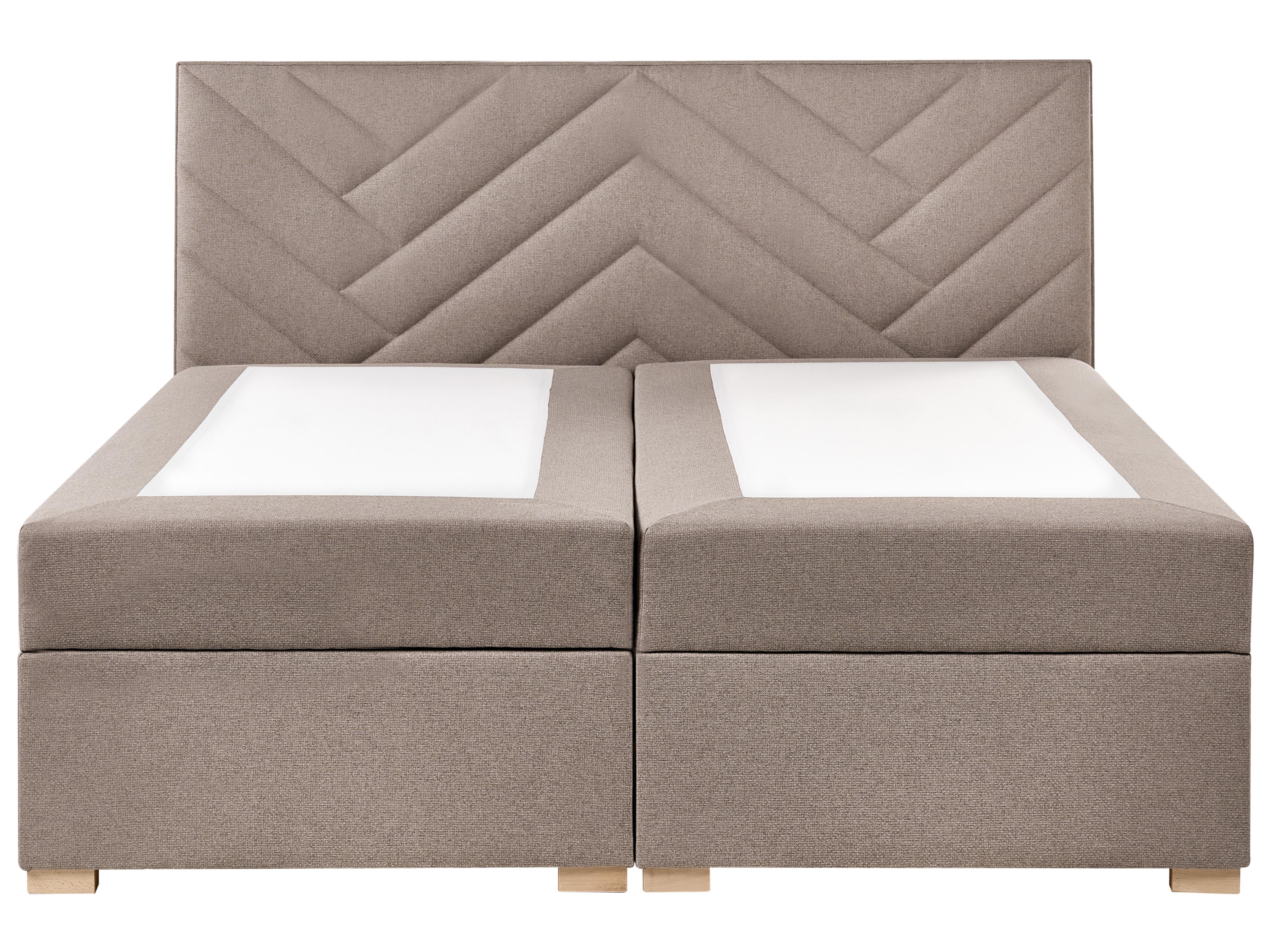 Boxspring met opbergruimte Stof ESQUIRE 180 x 200 cm Taupe
