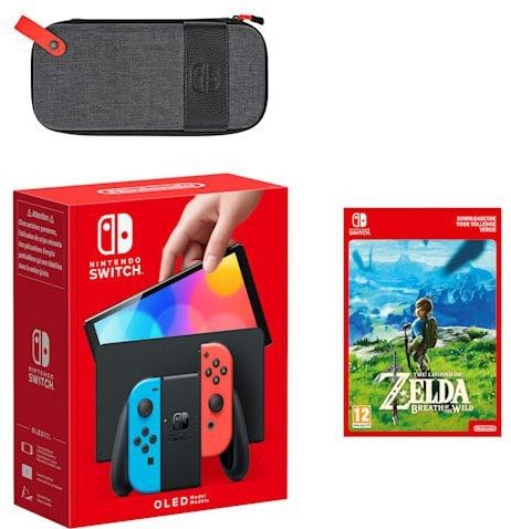 Nintendo Switch – OLED-model (neonblauwe/neonrode)  The Legend of Zelda: Breath of the Wild-bundel