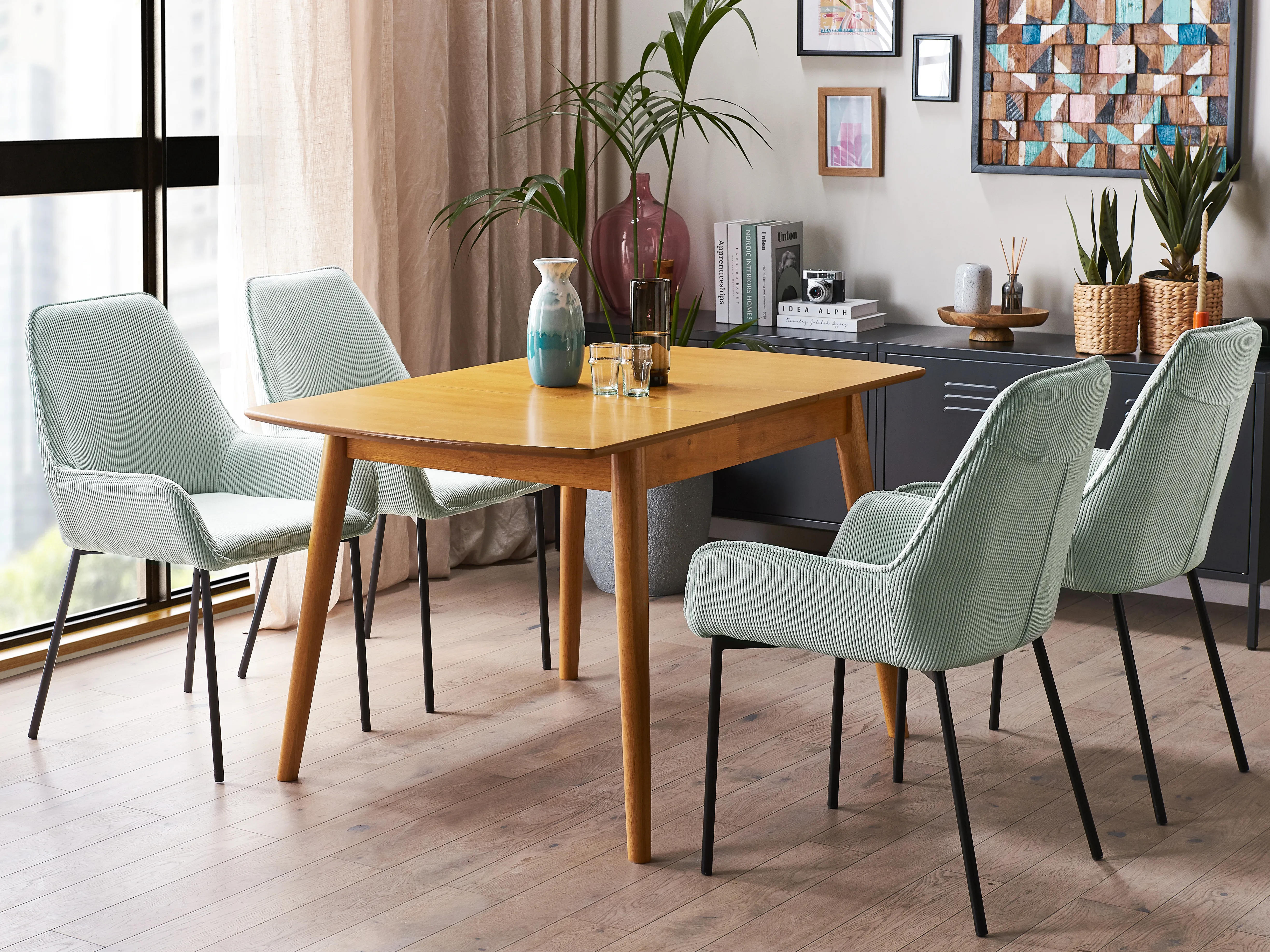 Eettafel uitschuifbaar TOMS Lichtbruin 80 cm 100/130 cm