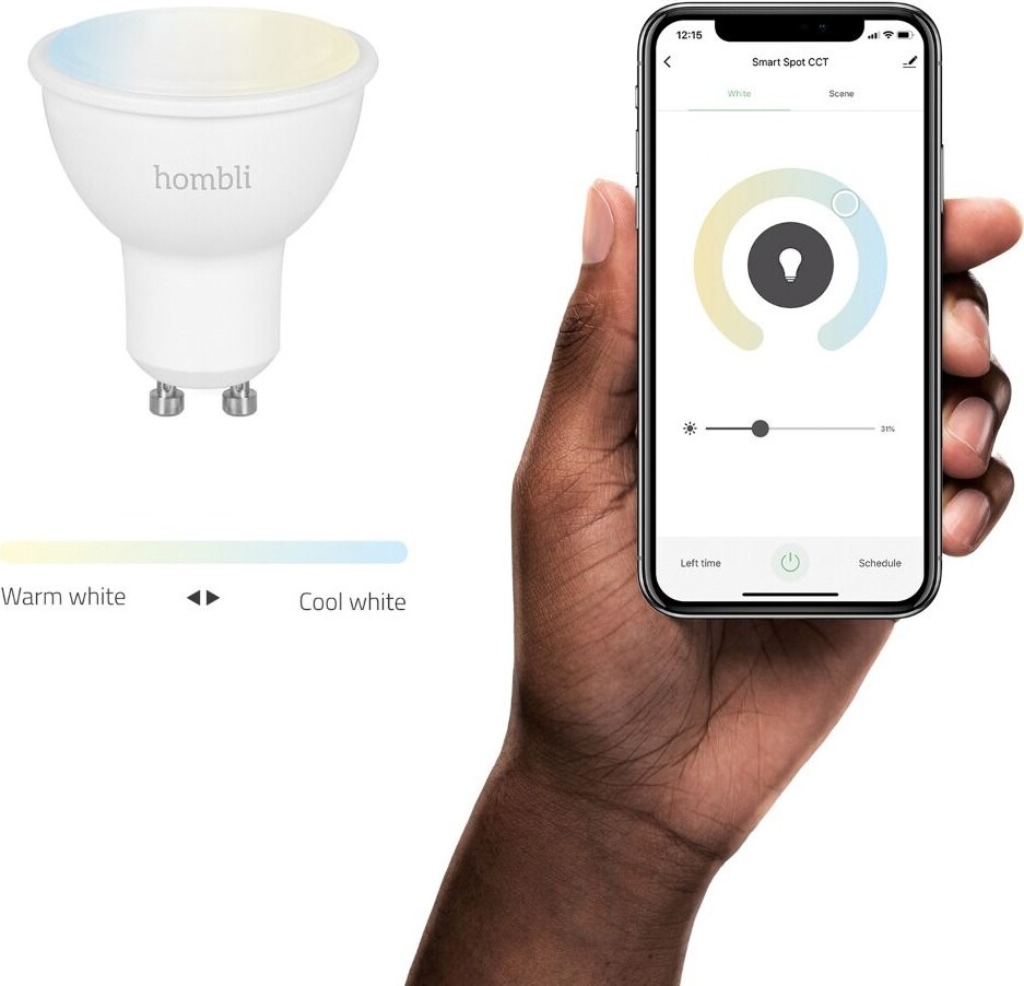 Hombli - Smart Bulb 2-Pak - Elpærer - Gu10 WiFi 2700-6500K 350Lm
