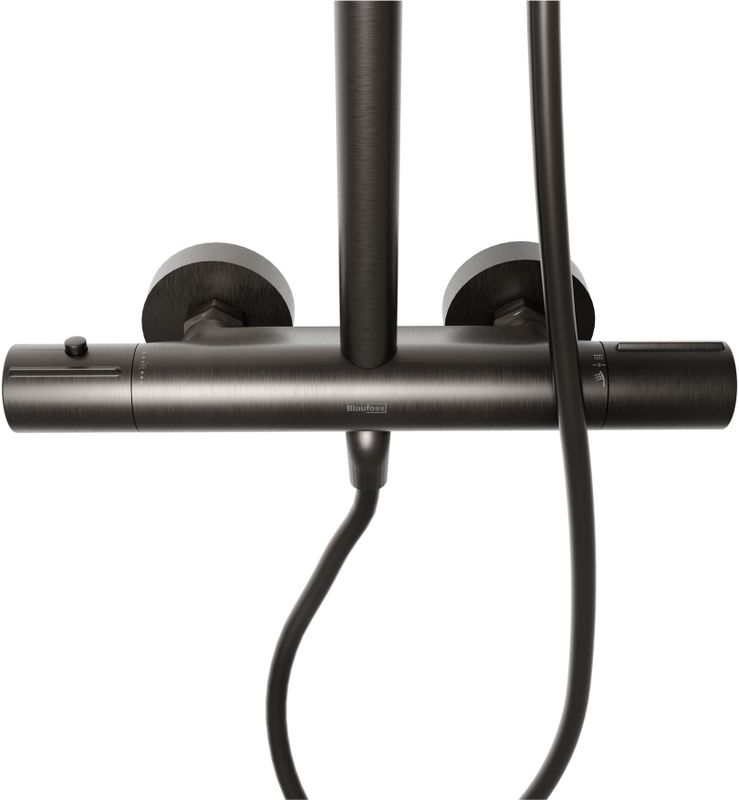 Blaufoss - Onos 250 - Thermostatische Kraan Regendoucheset - Brushed GunMetal