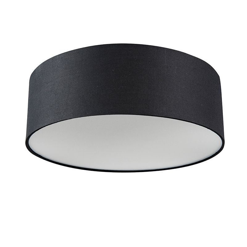 Plafondlamp zwart 30 cm incl. LED - Drum LED