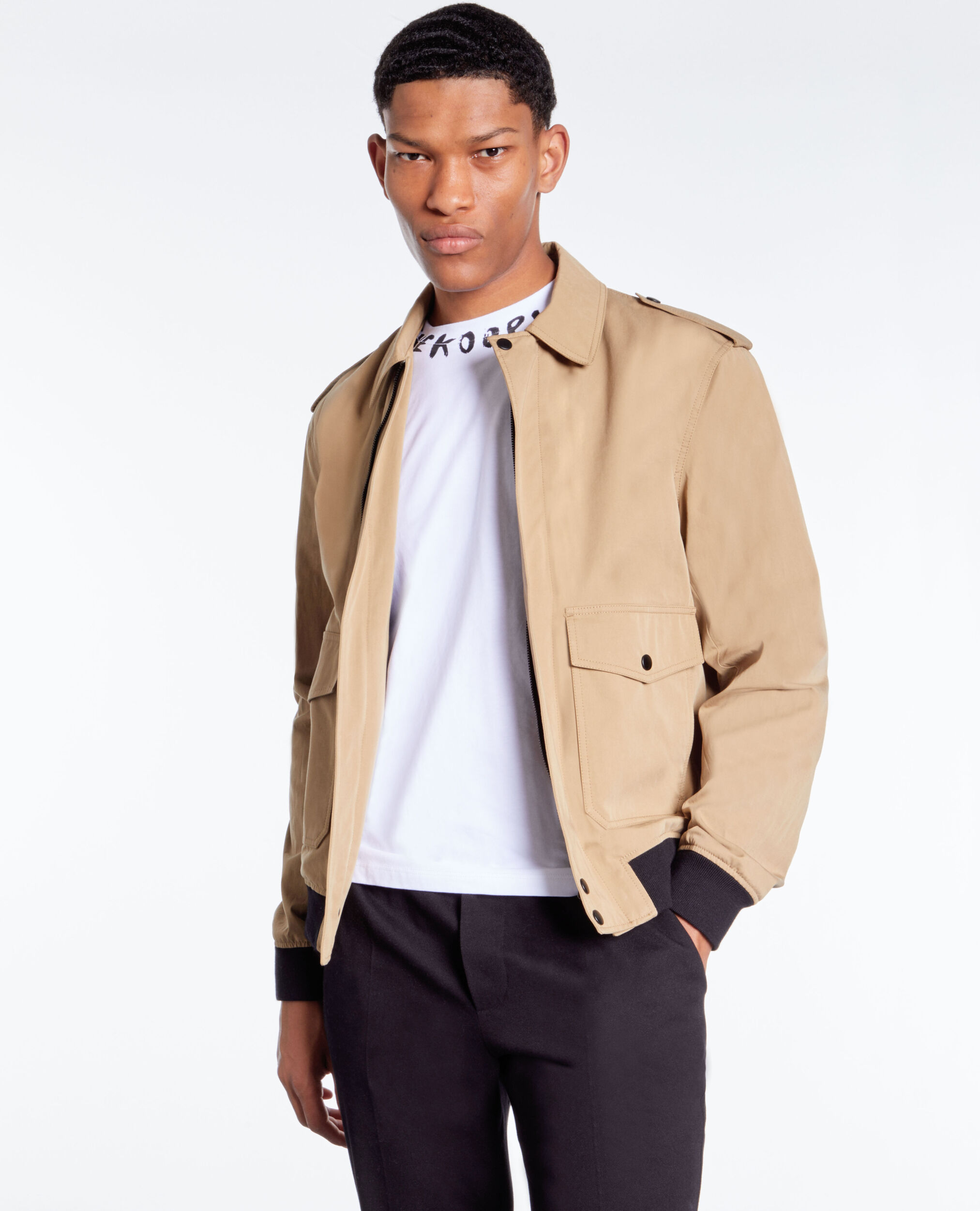 Blouson beige en coton