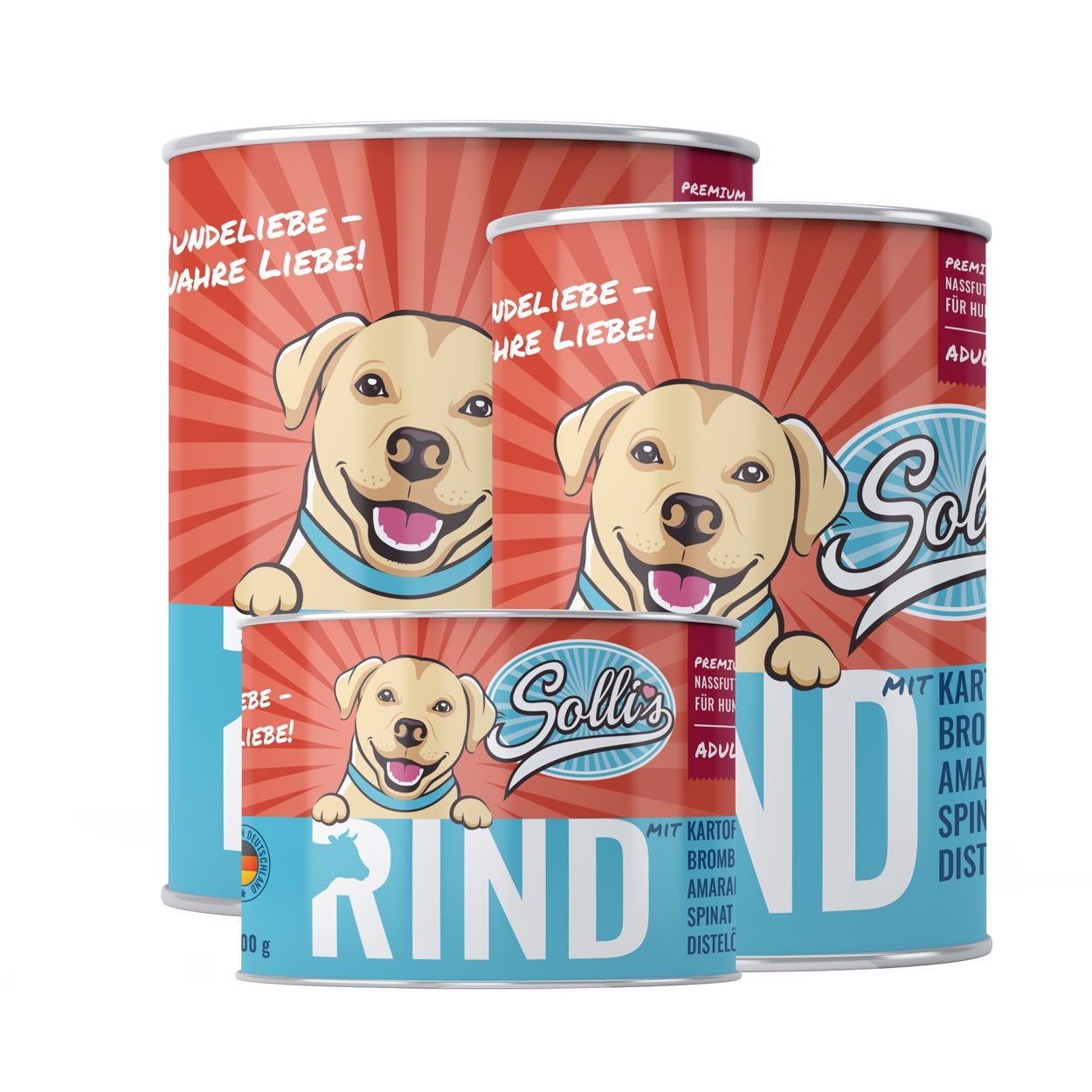 Sollis Nassfutter für Hunde Rind - Adult