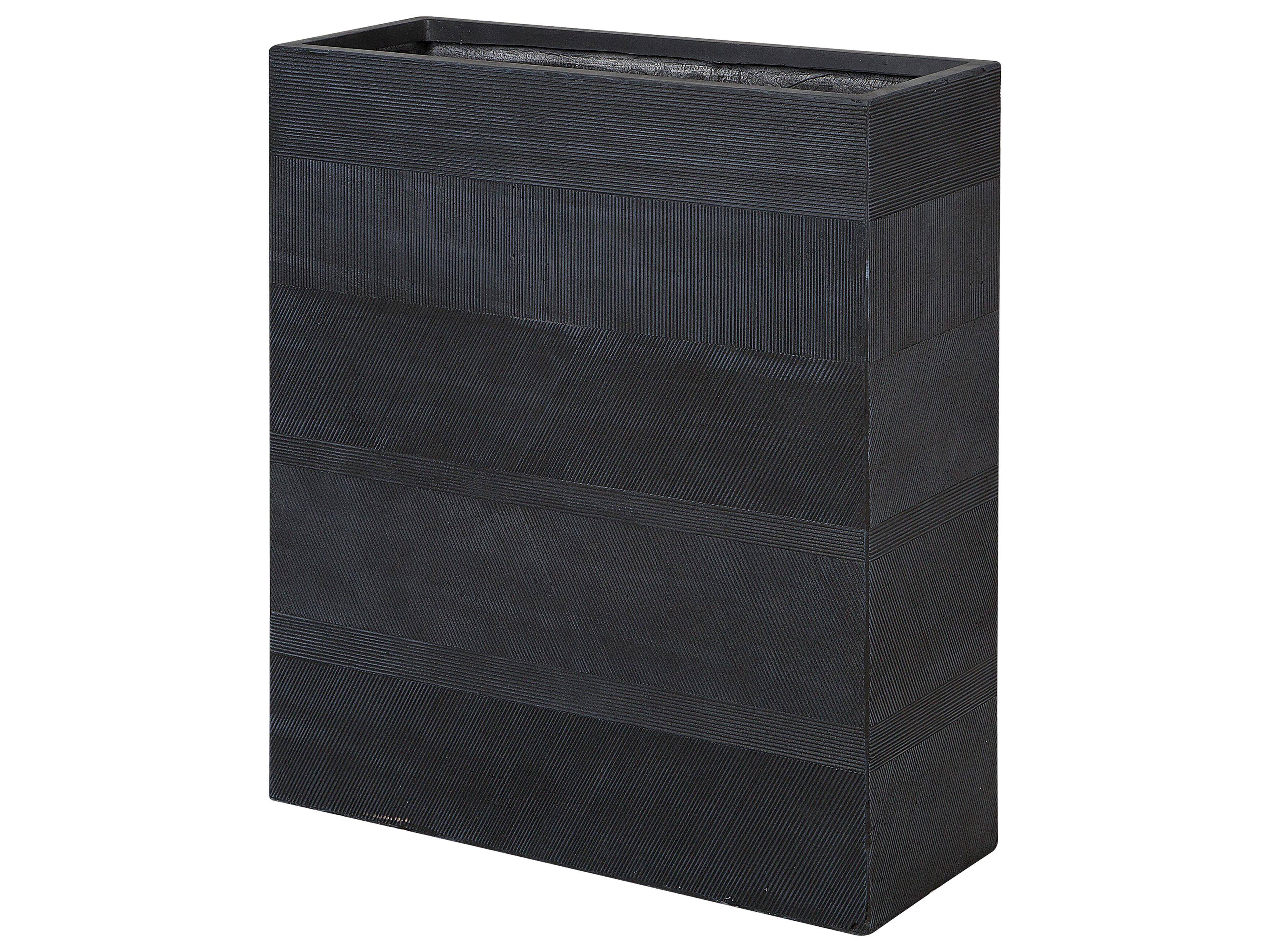 Bloempot THIMENA 80 cm Zwart