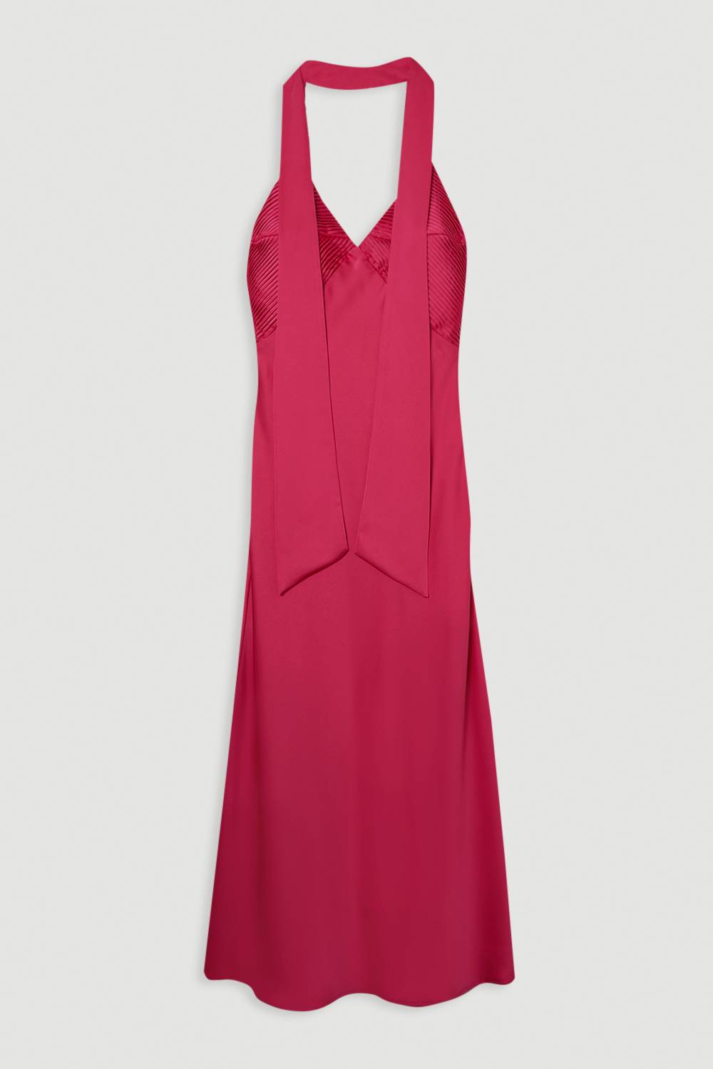 KarenMillen Robe maxi longue à encolure halter plissée et tissée