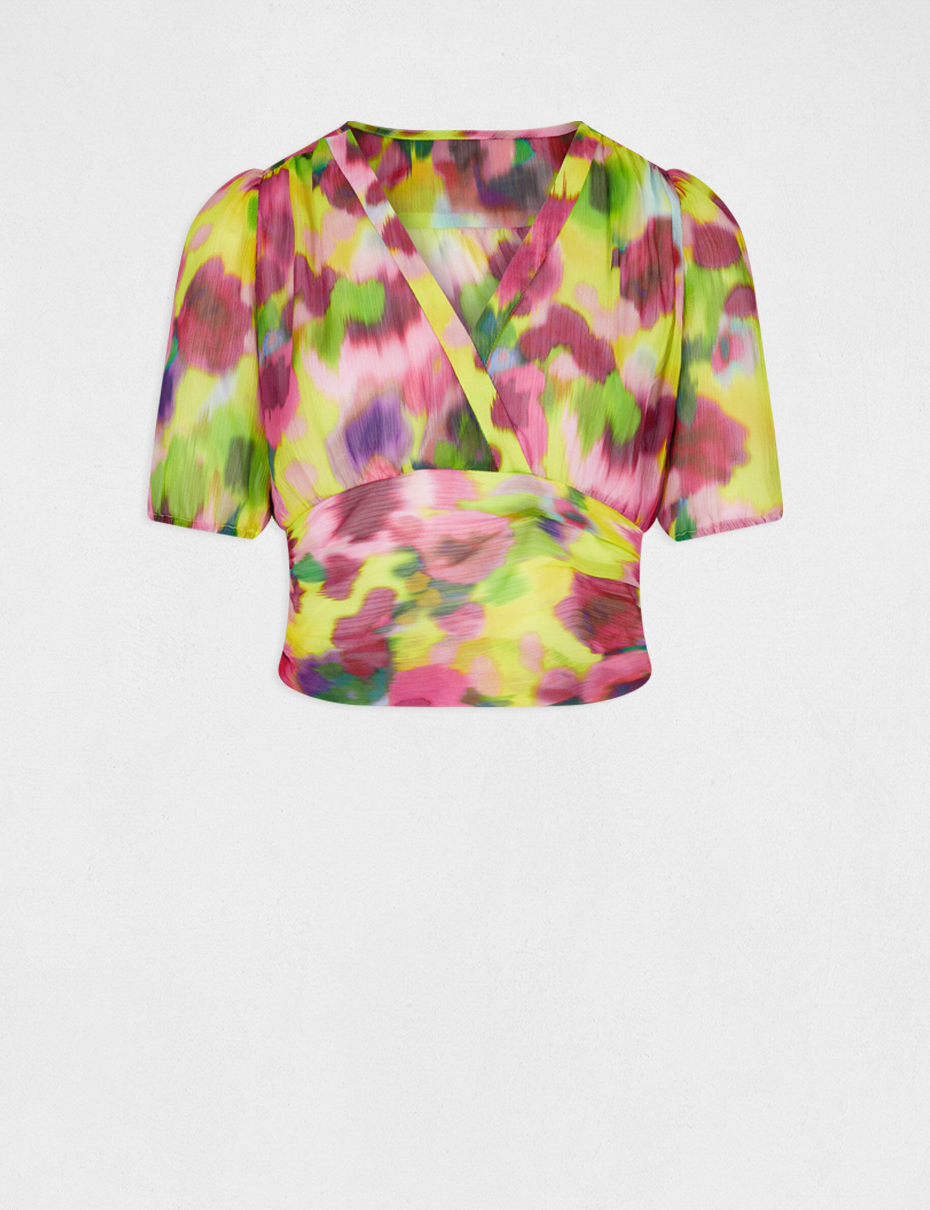 Blouse manches courtes imprimé abstrait multico femme - multico