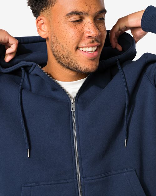 gilet sweat homme avec capuche bleu foncé