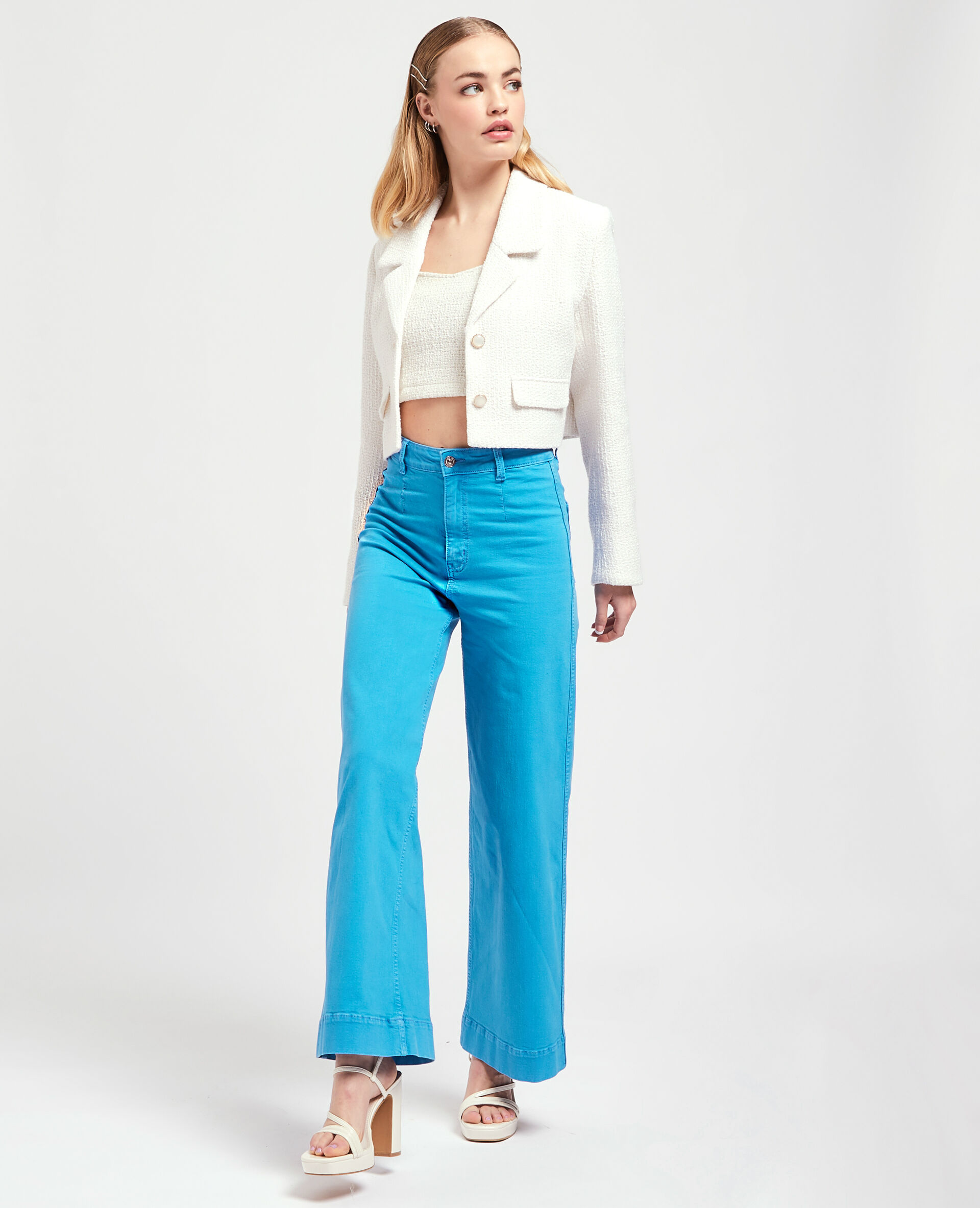Jean large uni - Bleu