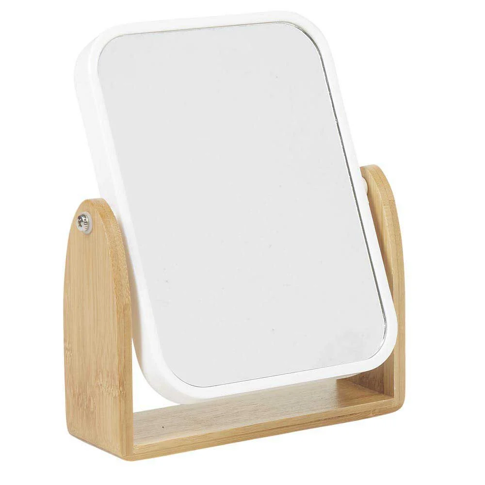 Miroir à poser blanc et bambou