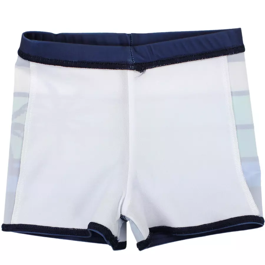 Aquarti Jungen Badehose Gestreift mit Motiven hellblaugrün