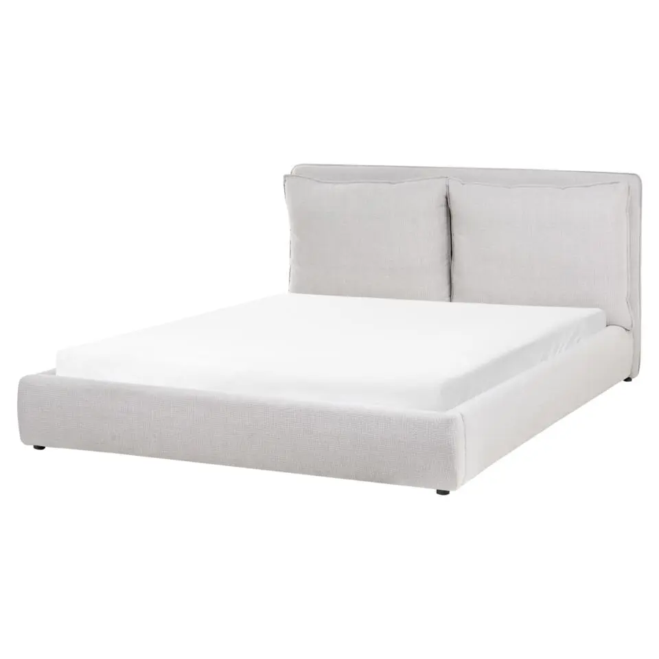BAJONNA - Tweepersoonsbed - Lichtgrijs - 160 x 200 cm - Stof