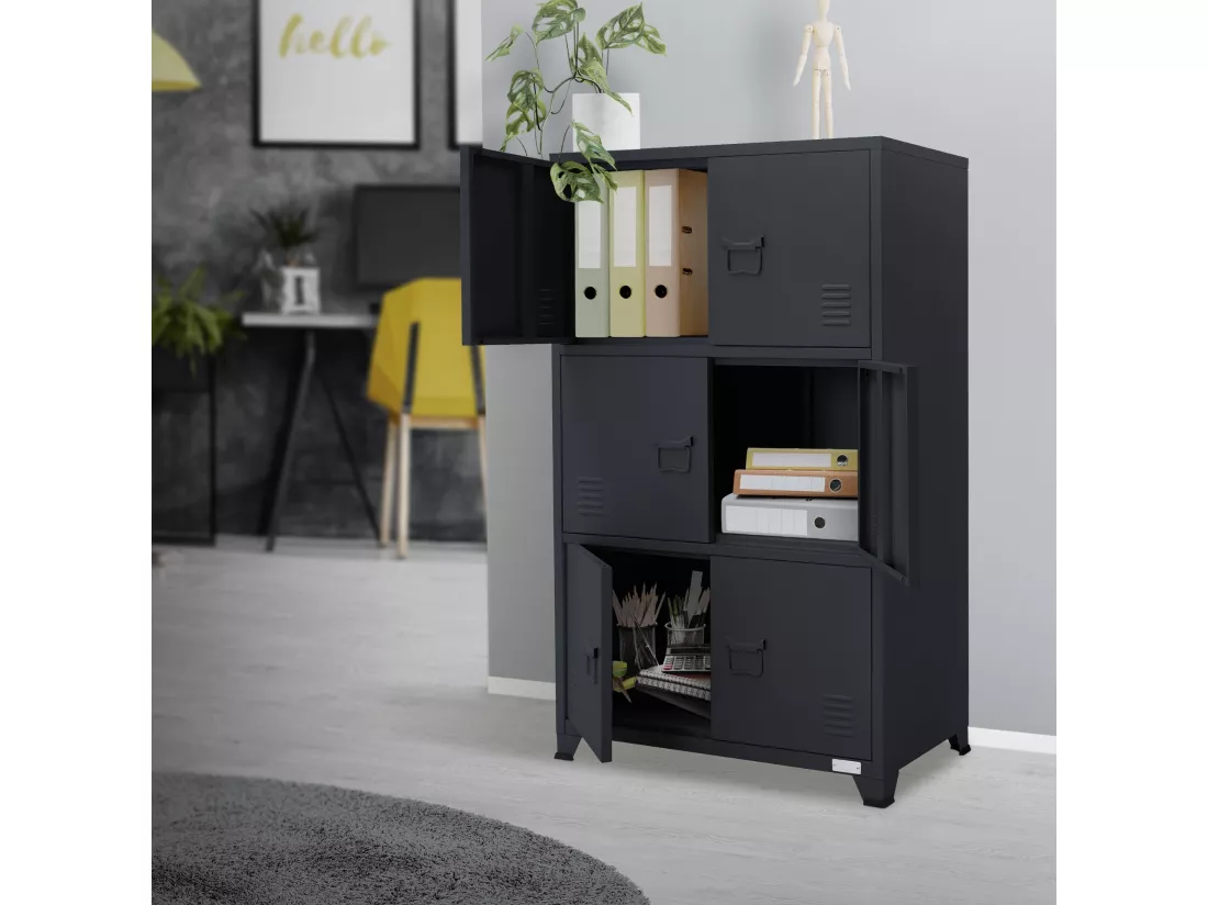 Armoire de bureau Armoire métallique avec étagères 75x40x120 cm