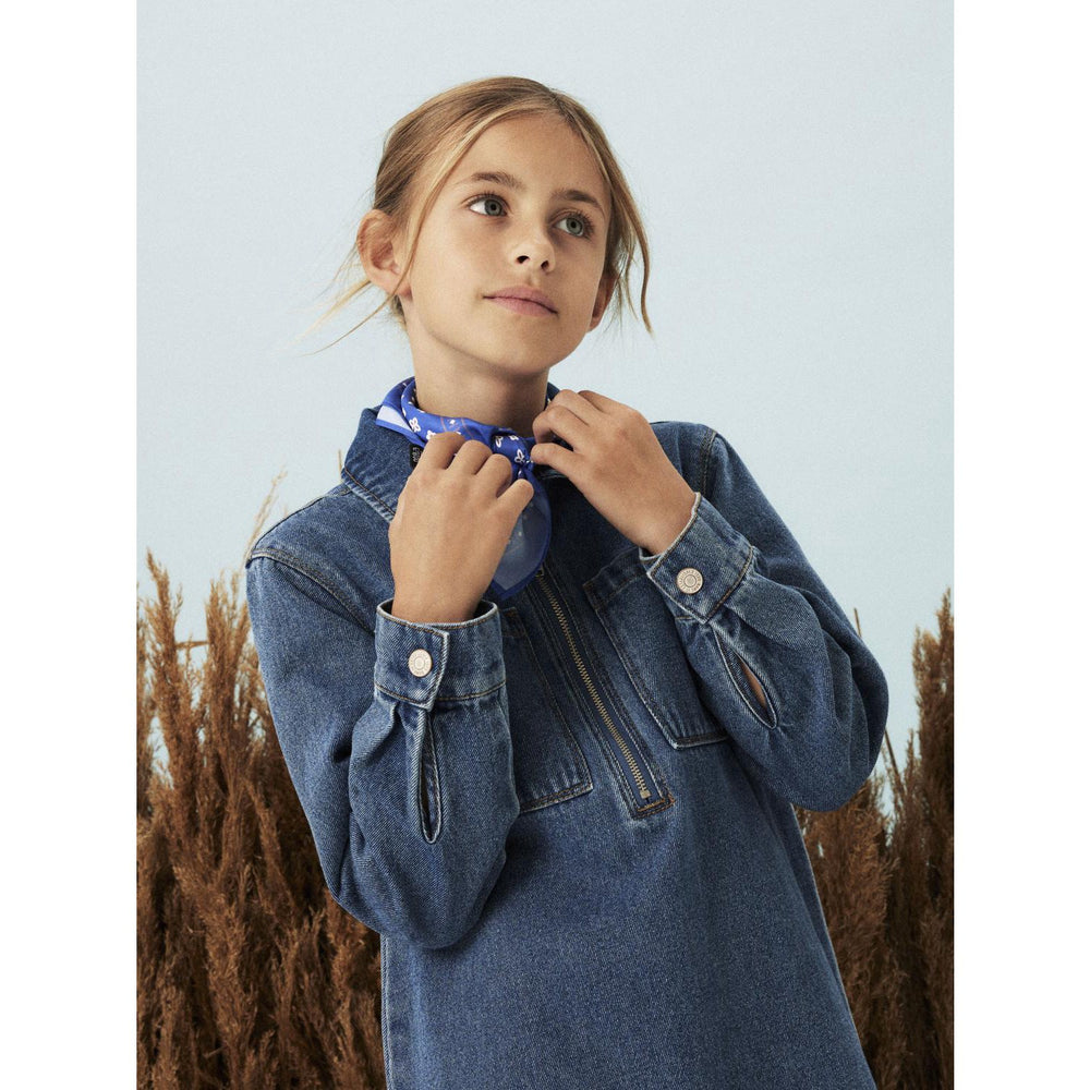 Køb Name It Medium Blue Denim Astrid Zip Denim Kjole
