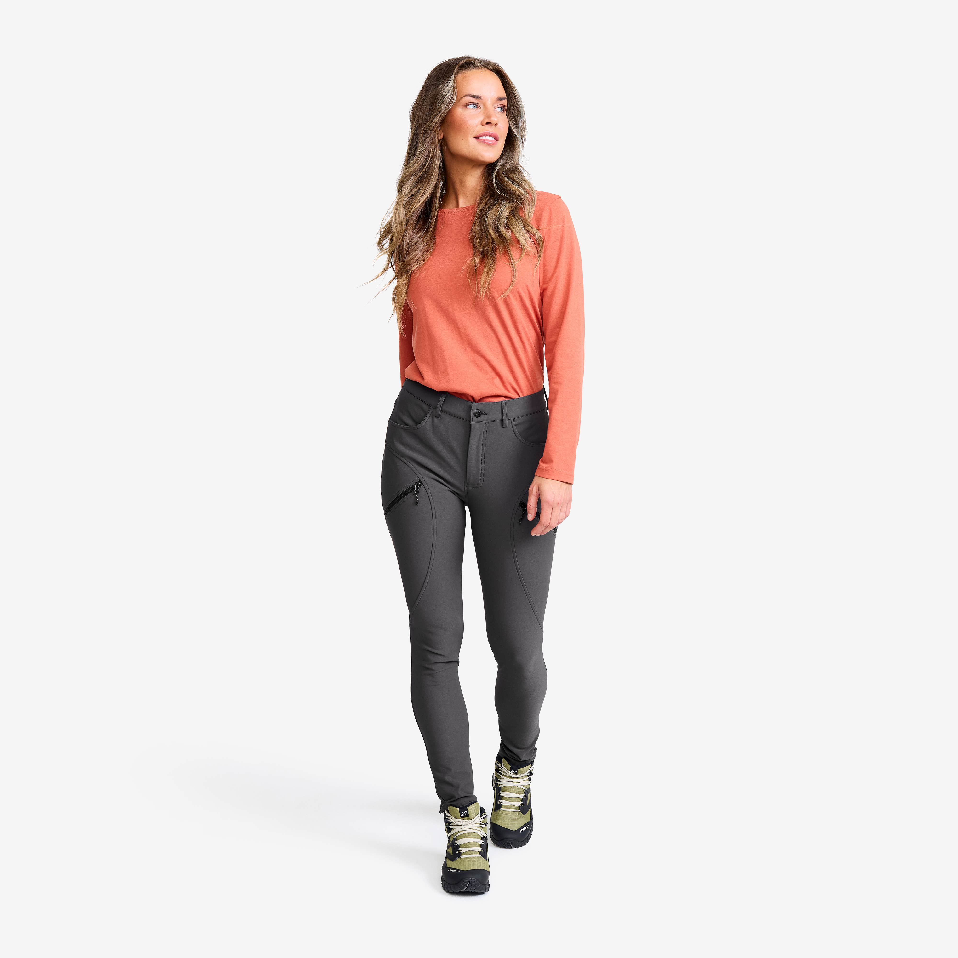 Bouncer Highwaist Jeans Dame Graphite Grey