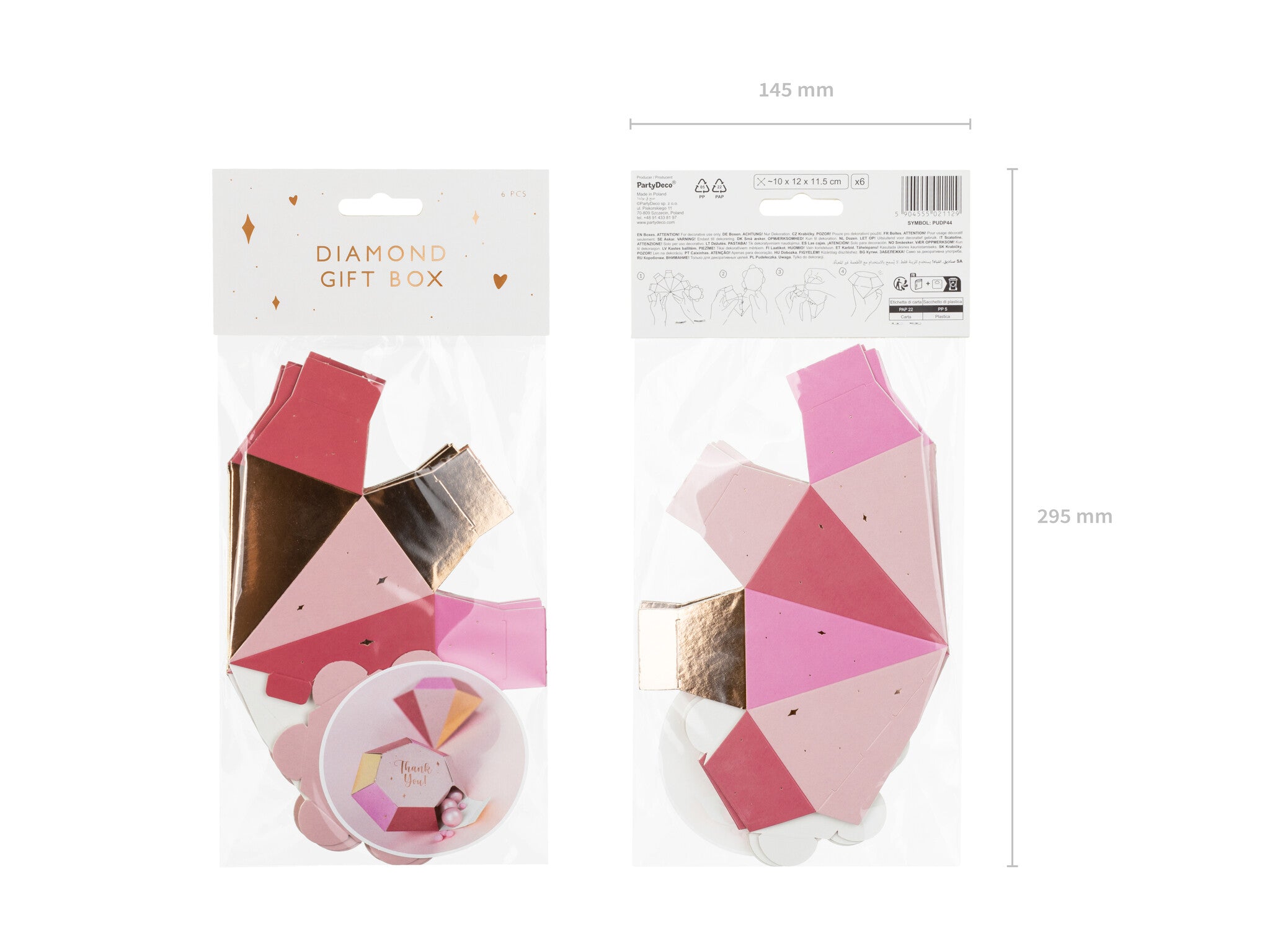 Uitdeelbox Diamant 12cm 6st