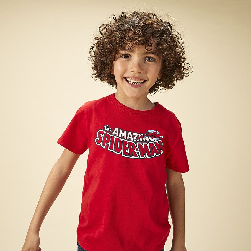 T-shirt manches courtes prints Spider-Man Marvel pour garçon - Rouge