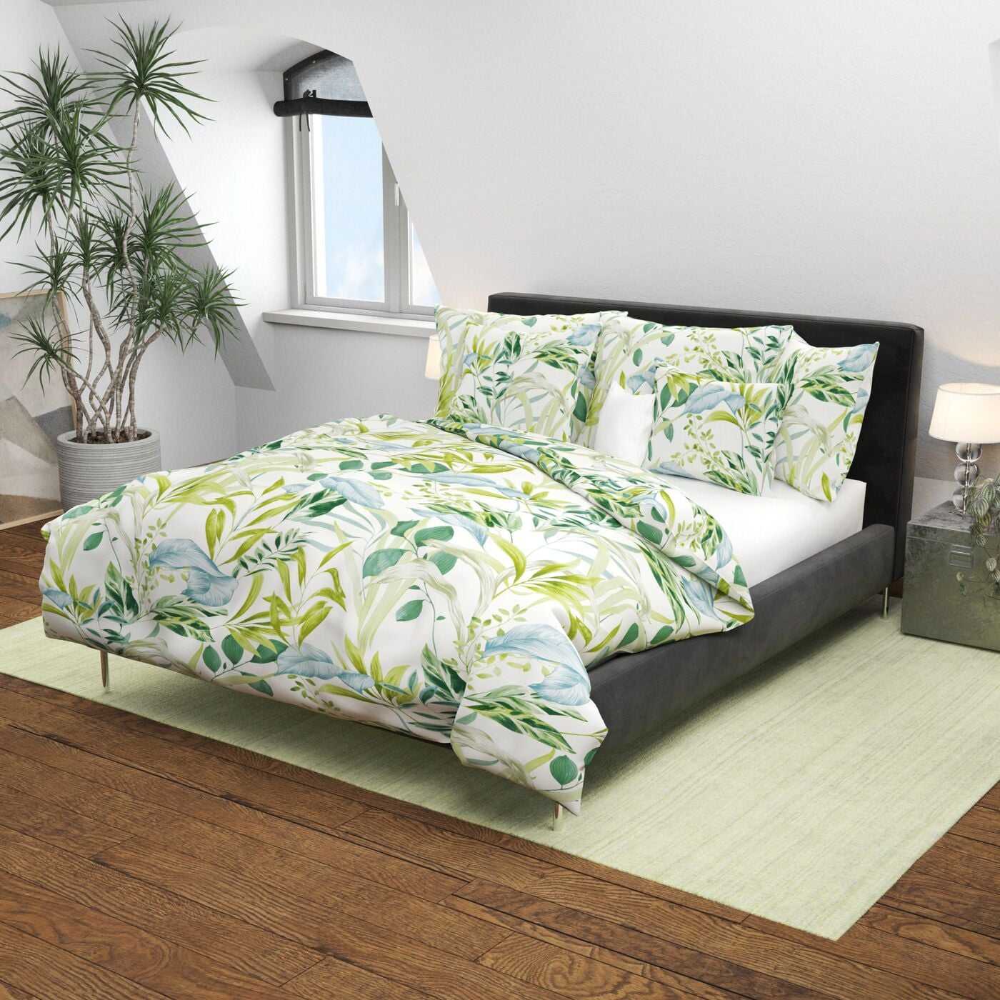 Home FashionSatin Bettwäsche «Greenery»