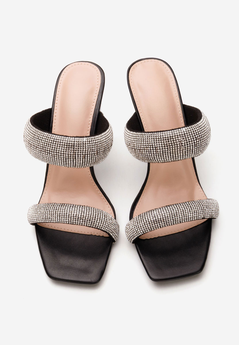 Mules élégantes noirs Krystal