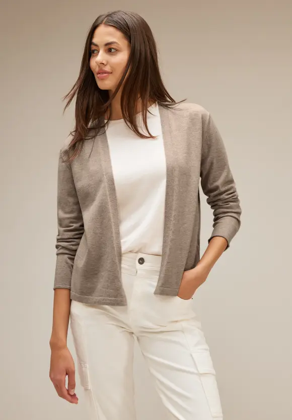 Kurze Strickjacke - bleached sand melange