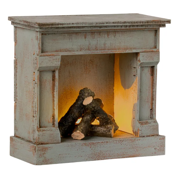 Maileg Feu de cheminée | Bleu gris