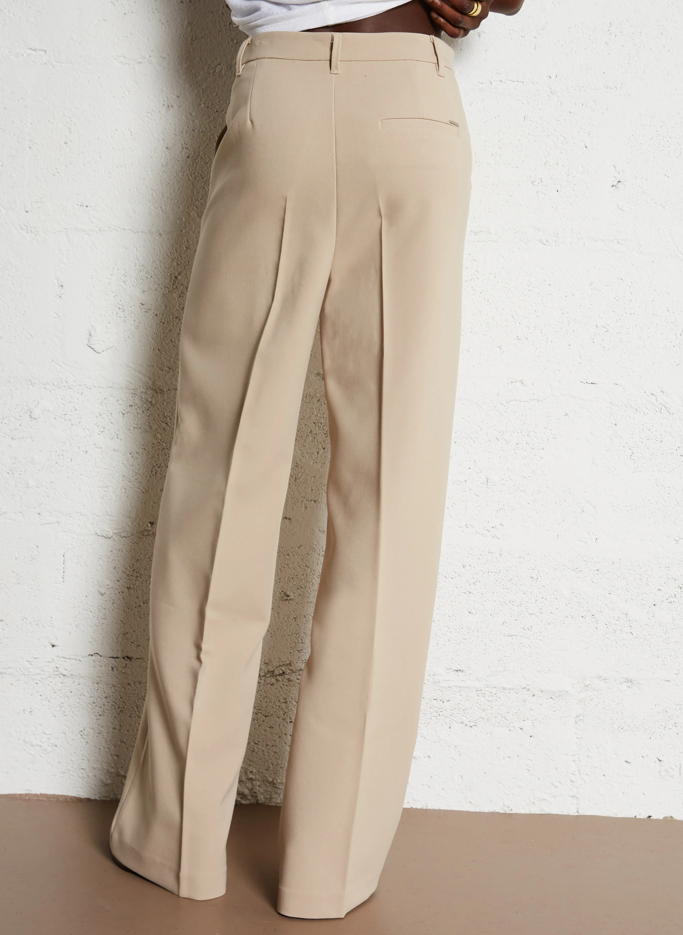 Pantalon de costume large | Beige
