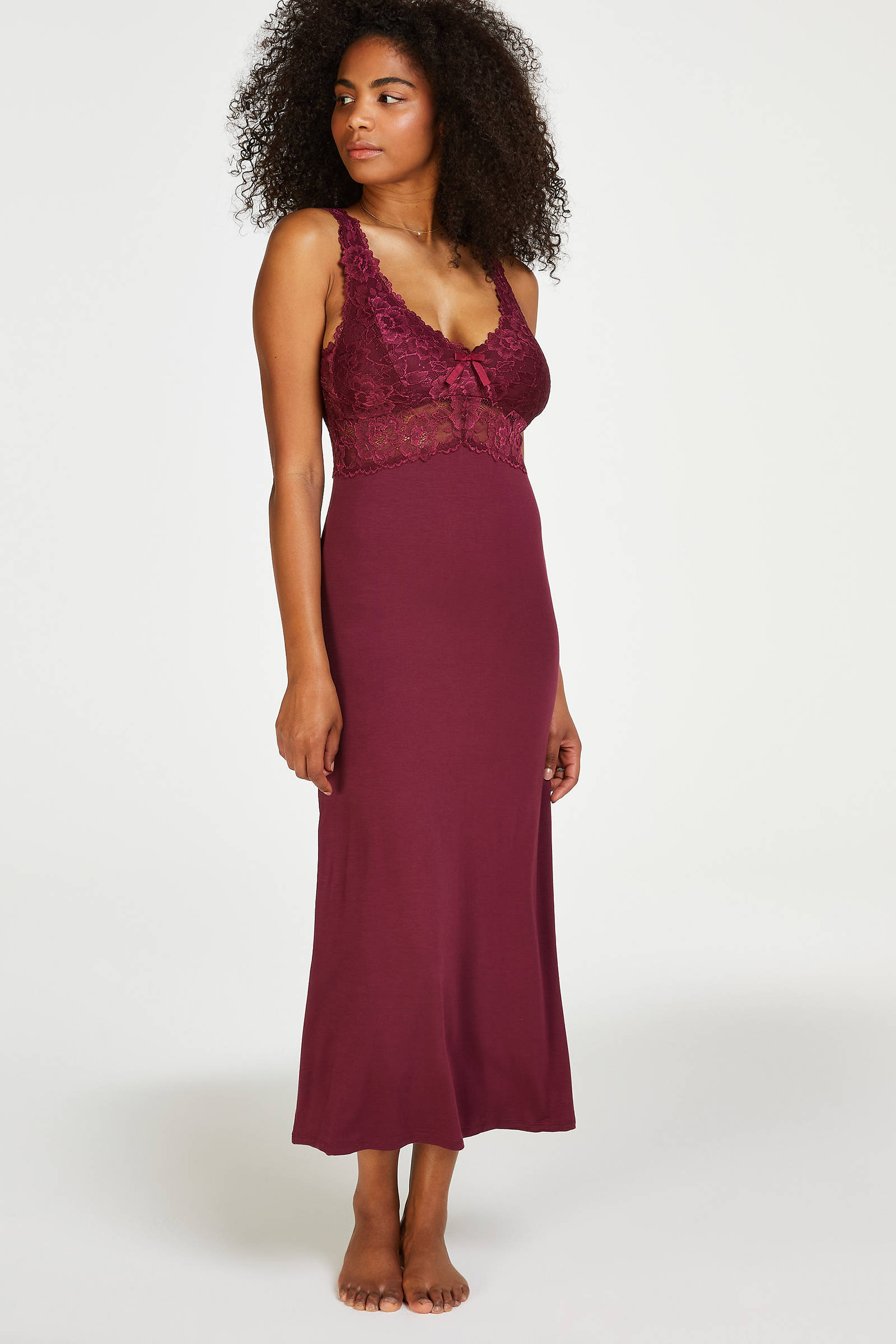Hunkemöller slipdress Nora donkerrood