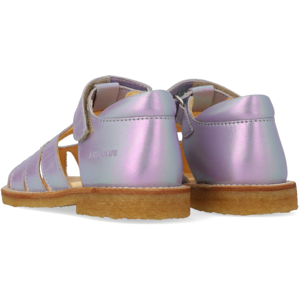 Køb Angulus Iridescent Lilac Shine Hjertesandal Med Velcrolukning