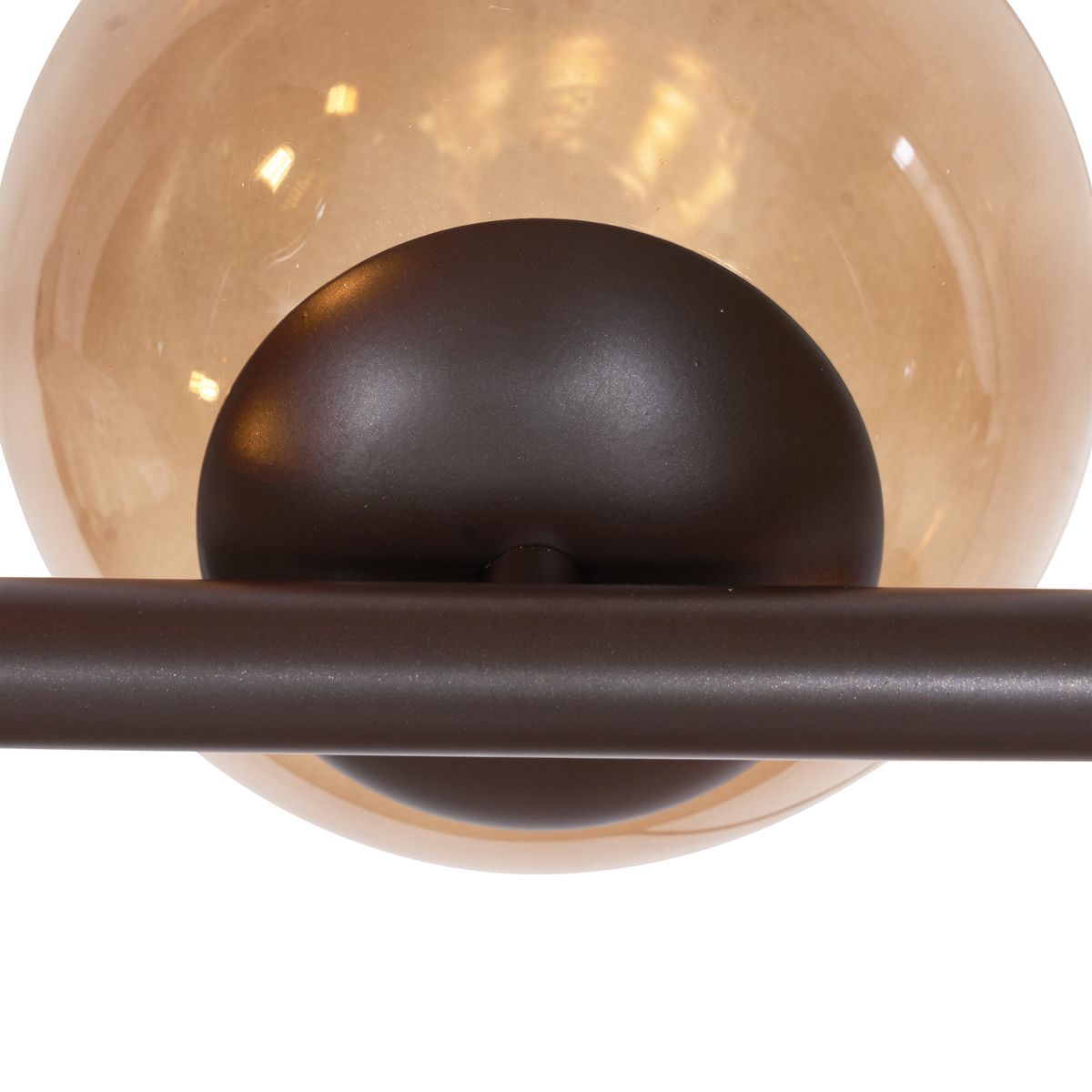 Hotel Chique hanglamp donkerbrons met brons glas 6-lichts - Monaco