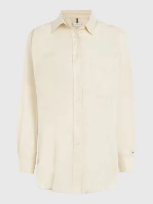 Camisa oversized com bolso de voile
