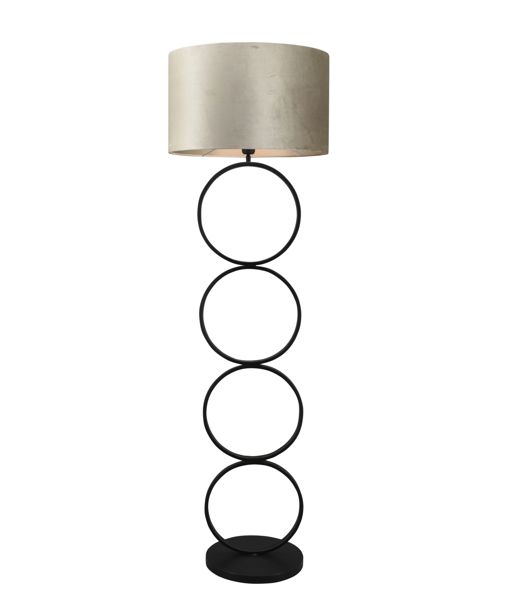 Vloerlamp Salina Zwart + kap Cilinder 50x50x30cm Fendi velours taupe
