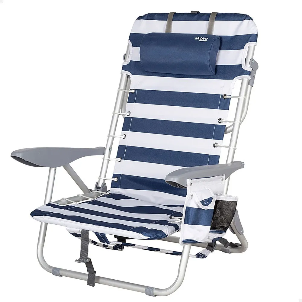 Aktive Niedriges Falten 4 Strahlen mit Kissen- und Taschenpositionen strandstuhl
