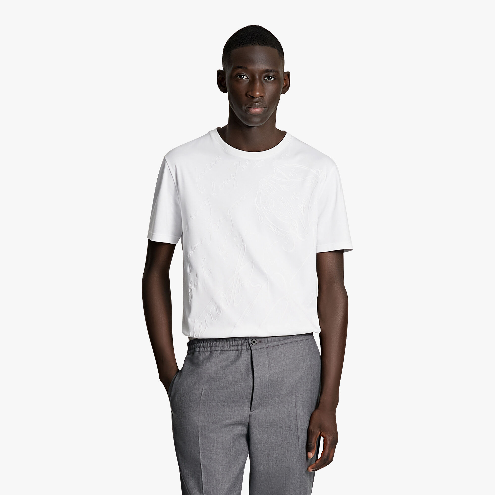 T-Shirt Avec Broderie Scritto All-Over
