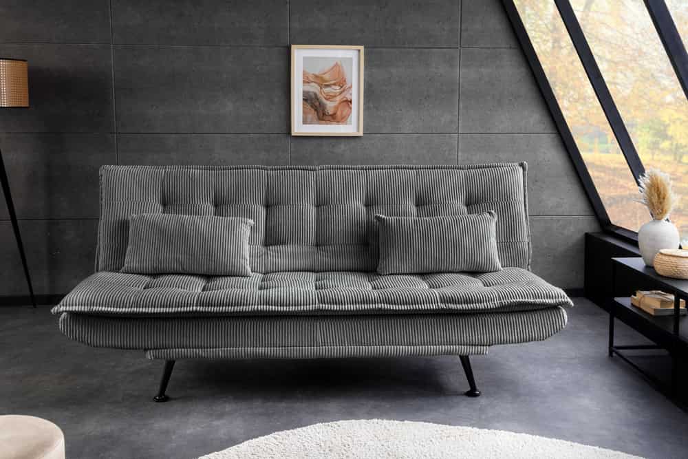 Modernes Schlafsofa JAZZ 190cm grau Cord 3-Sitzer Couch